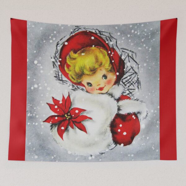 Item preview, Christmas Vintage Girl with Poinsettia  designed and sold by DigitalEffects.