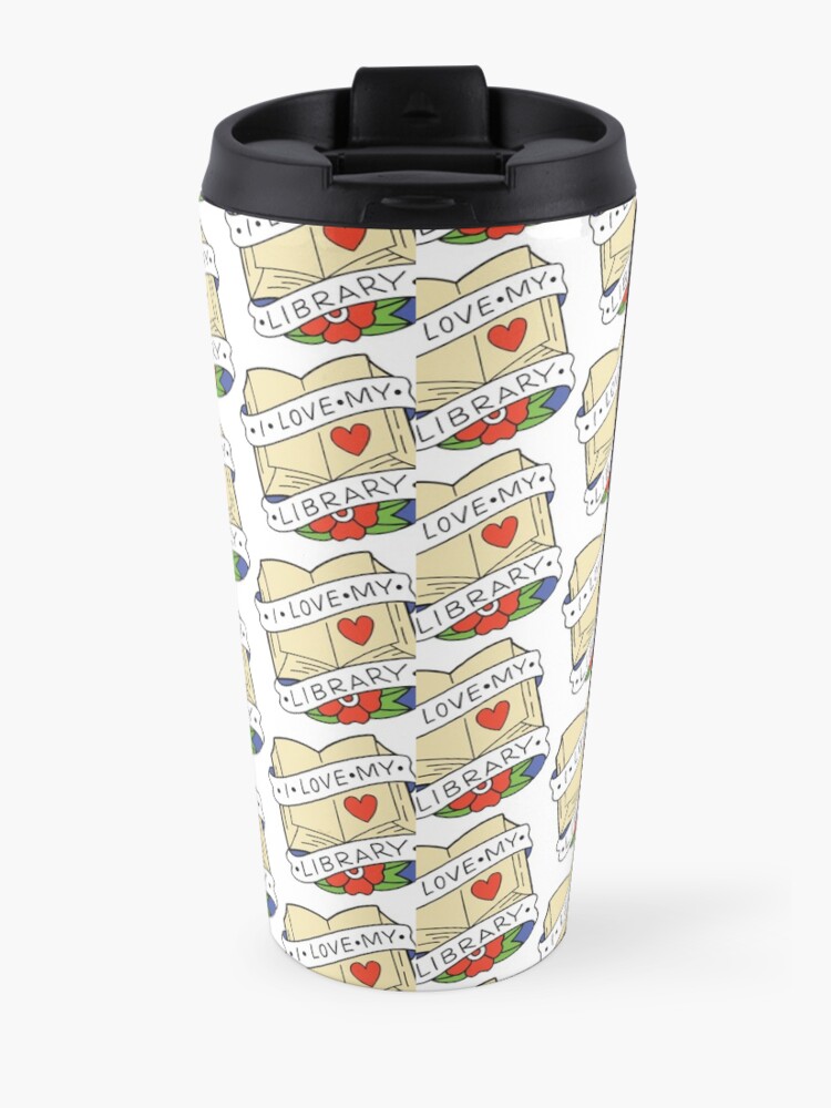 Alternate view of I Love My Library Travel Coffee Mug