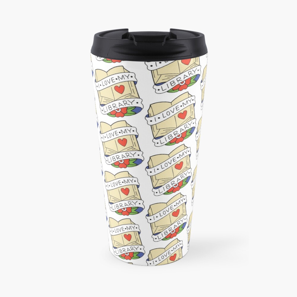 I Love My Library Travel Coffee Mug