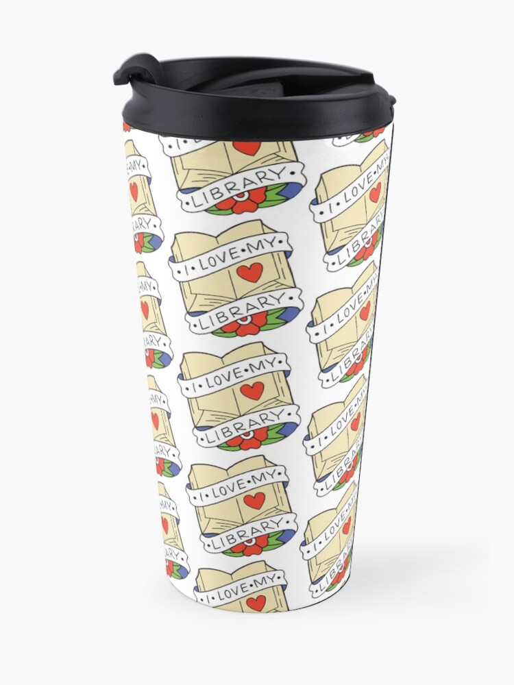 Alternate view of I Love My Library Travel Coffee Mug