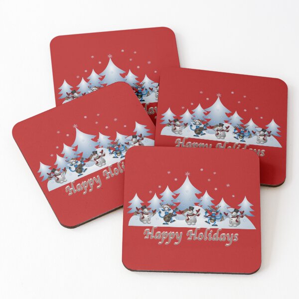 Item preview, Snowmen and Reindeer, Happy Holidays designed and sold by positiveimages.