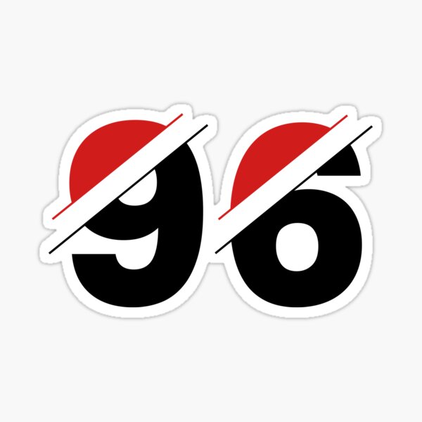 Ninety-Six Jersey Number Sports 96 | Sticker