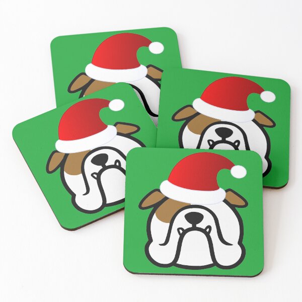 Item preview, English Bulldog Santa - Bully Santa sticker - Bulldog gifts - Christmas Bulldogs designed and sold by smooshfaceutd.