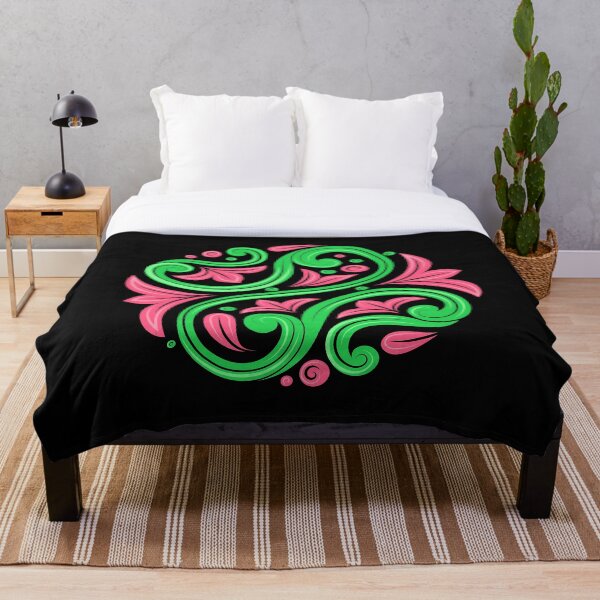 Item preview, Floral Medallion. Pink and green abstract leaf illustration. designed and sold by Annartlab.