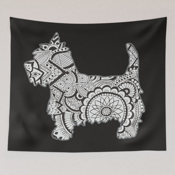 Item preview, Westie black and white zentangle designed and sold by -soraya-.