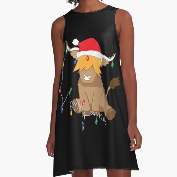 Vista previa del artículo con la obra «Linda vaca de las tierras altas navidad», diseñado y vendido por Ayelandco.
