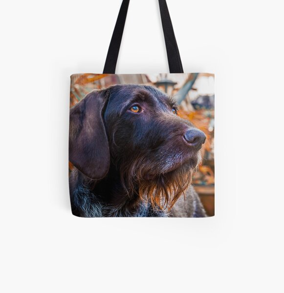 German Wirehaired Pointer Portrait All Over Print Tote Bag