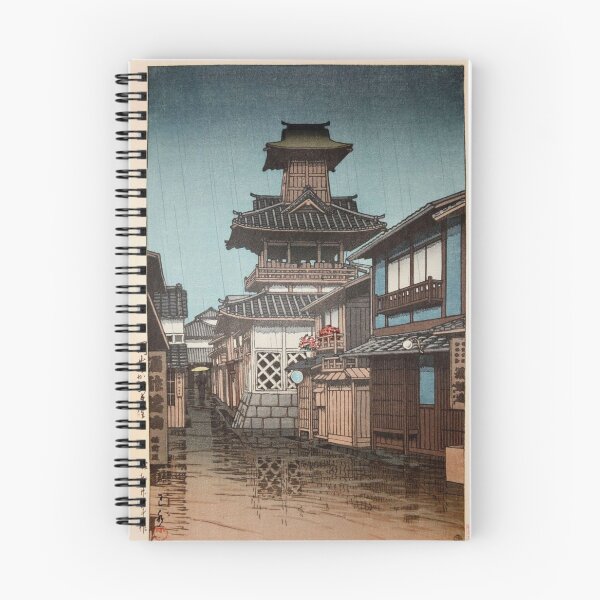 Artikelvorschau, Glockenturm in Okayama Hasui Kawase Shin Hanga entworfen und verkauft von RBEnt.