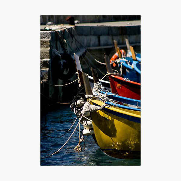 Item preview, Tied up Fishing Boats In Vernazza designed and sold by amyjgrigg.