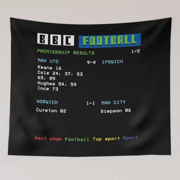 Item preview, Teletext Football Soccer 90s Nostalgia Man Utd designed and sold by Hevding.