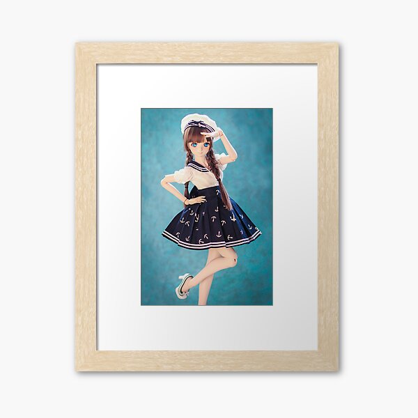 In the navy · Melocotón Framed Art Print