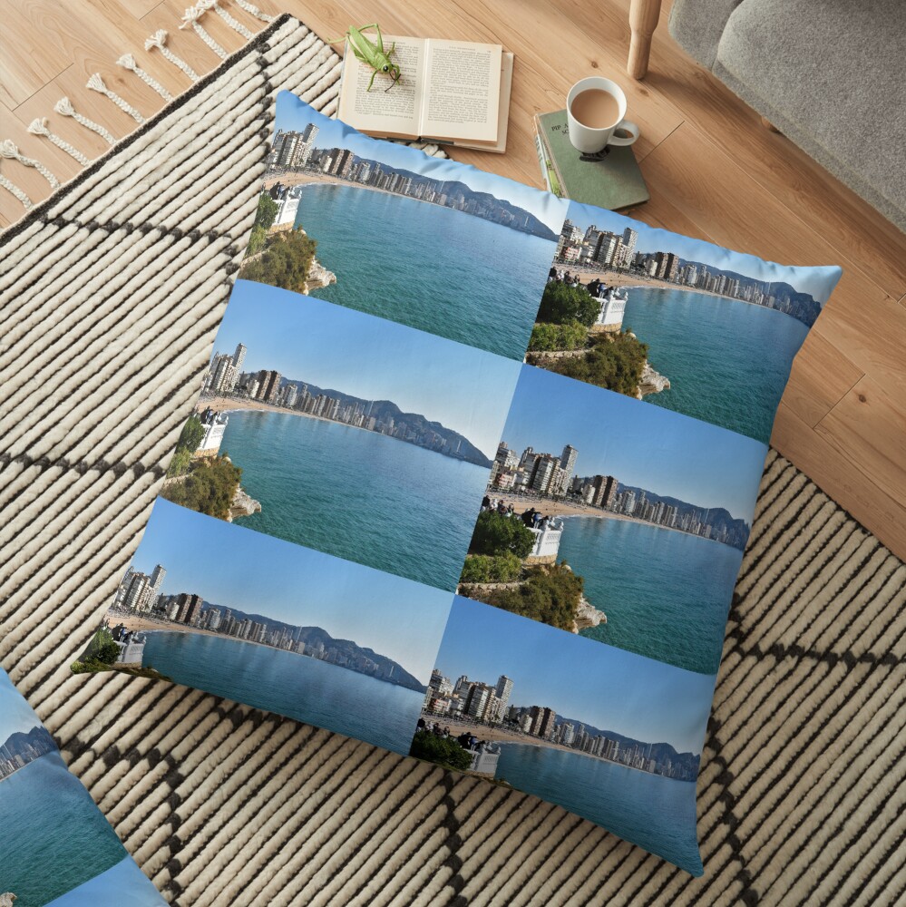 Benidorm, Costa Blanca, Spain - Views of Levante Beach Floor Pillow
