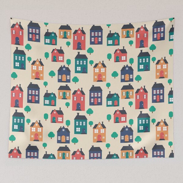 Item preview, Houses Town Illustration Cute designed and sold by StudioUnrefined.