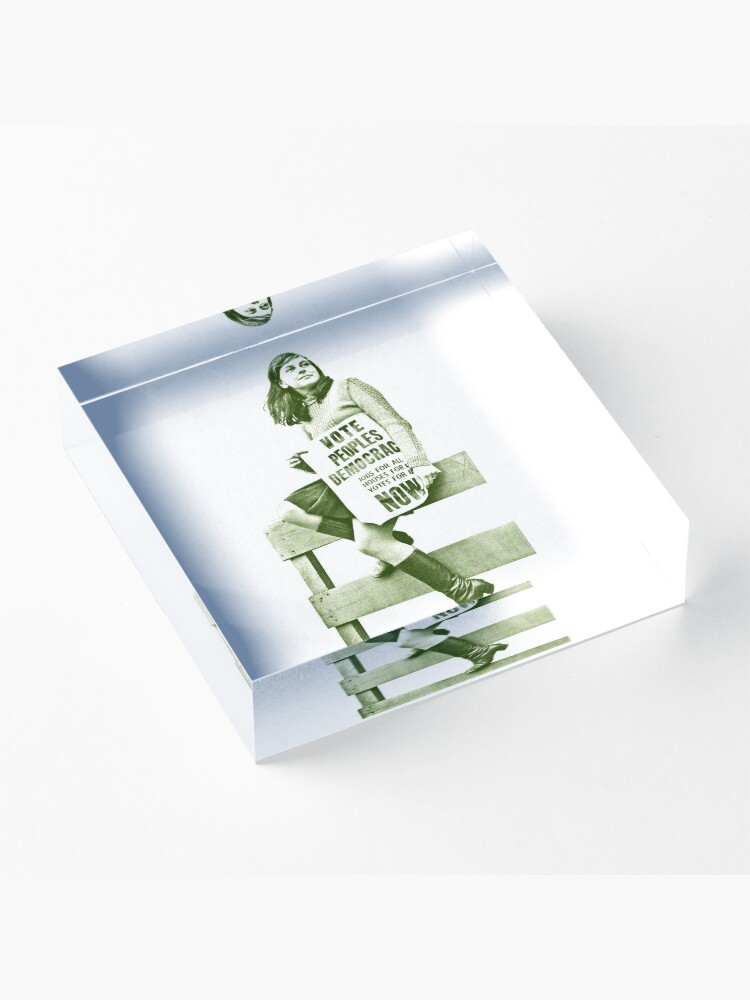 Alternate view of Bernadette Devlin / Retro Irish Fanart Acrylic Block