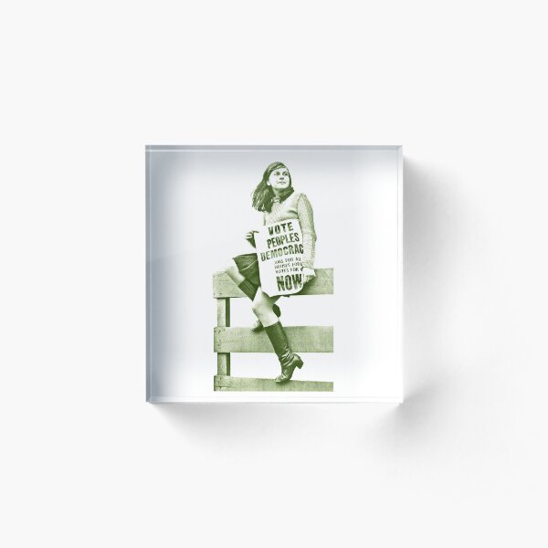 Bernadette Devlin / Retro Irish Fanart Acrylic Block