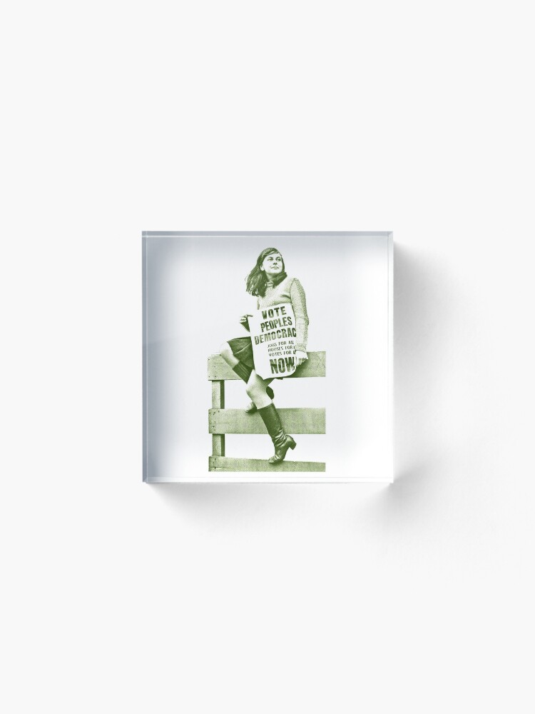 Alternate view of Bernadette Devlin / Retro Irish Fanart Acrylic Block