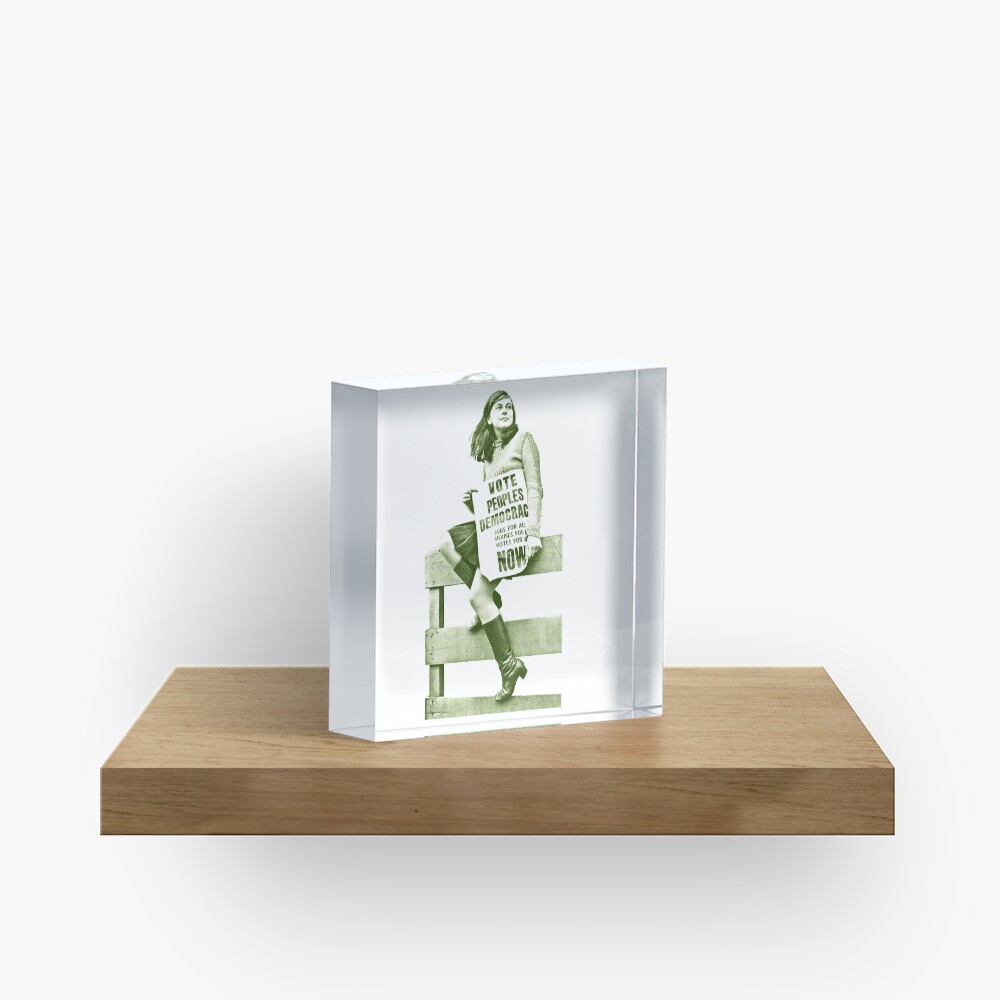 Bernadette Devlin / Retro Irish Fanart Acrylic Block