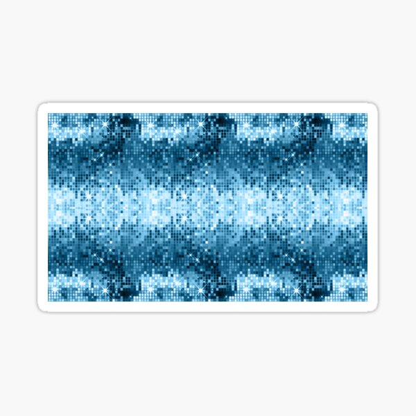 Blue tones geometric sparkling disco mirrors Sticker