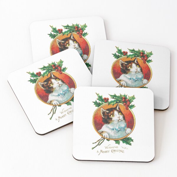Item preview, Vintage Christmas - Holly Cat designed and sold by weavernap.