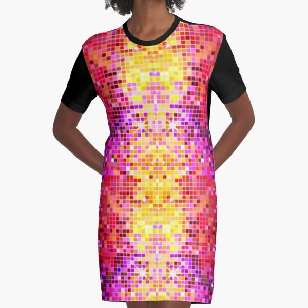 Copy of Copy of colorful tones geometric sparkling disco mirrors Graphic T-Shirt Dress