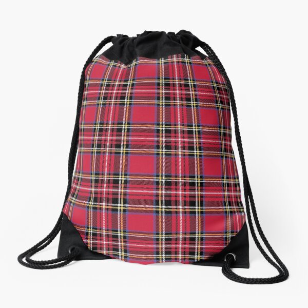 Red Tartan Drawstring Bag