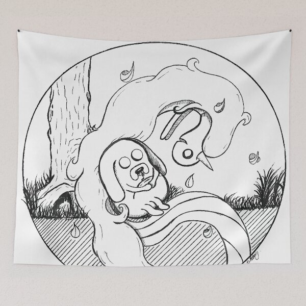 Item preview, Lady Rainicorn cuddling Jake.  designed and sold by Samantha Petrig.