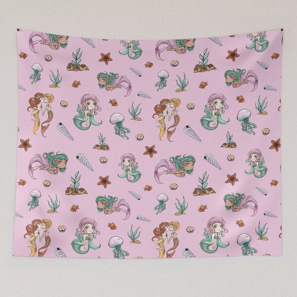 Item preview, Pink Cute Mermaid Ocean  designed and sold by MarinaBDesigns.
