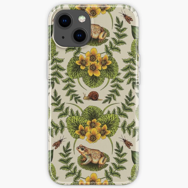 Wetlands Creatures - Toads, Snails, Dragonflies & Marsh Marigolds iPhone Soft Case