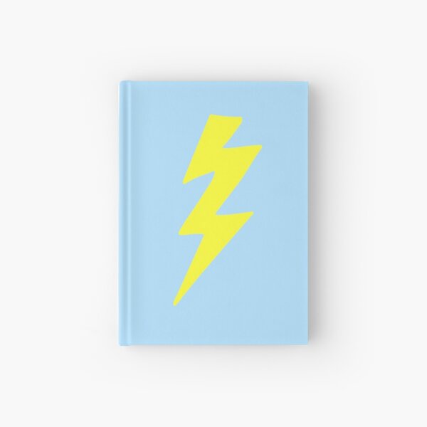 Weather Lovers Gift - Bright Yellow Lightning Bolt on Sky Blue - Meteorologist Present Hardcover Journal
