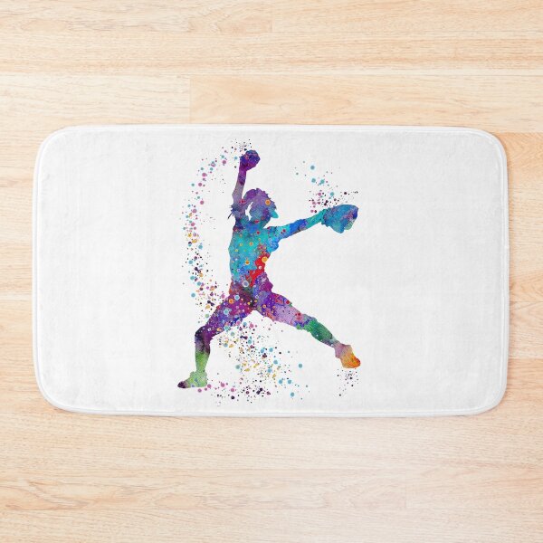 Item preview, Girl Baseball Pitcher Colorful Watercolor designed and sold by LotusGifts.
