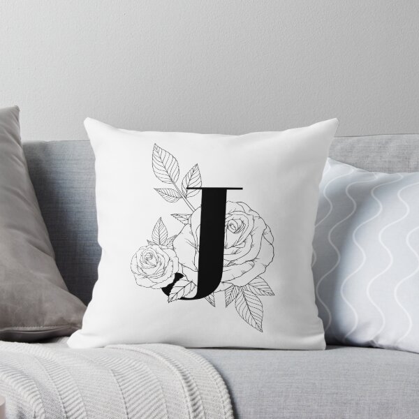 Artikelvorschau, Monogramm-Buchstabe J mit Rosen-Linie Kunst entworfen und verkauft von GraphicsbyNel.