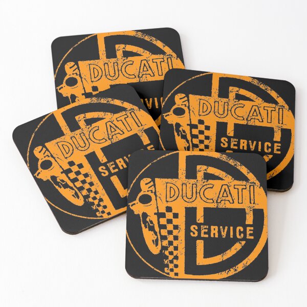 Vintage Ducati Service Large Logo Coasters (Set of 4)
