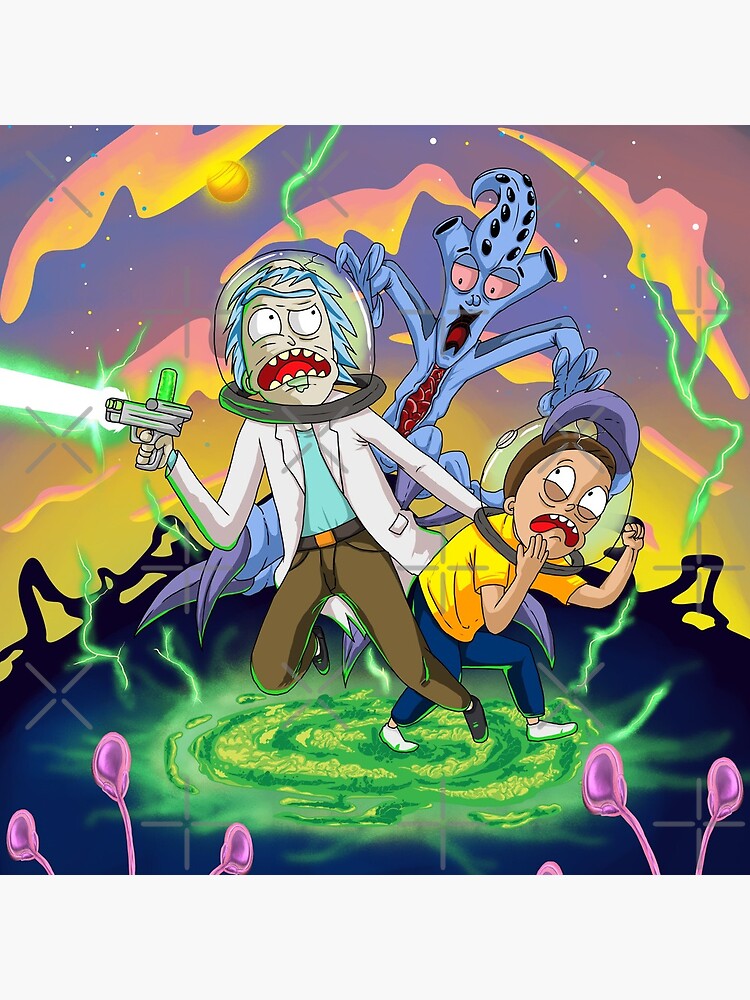 Rick and Morty™ run away from chasing monsters by unfamouzzz
