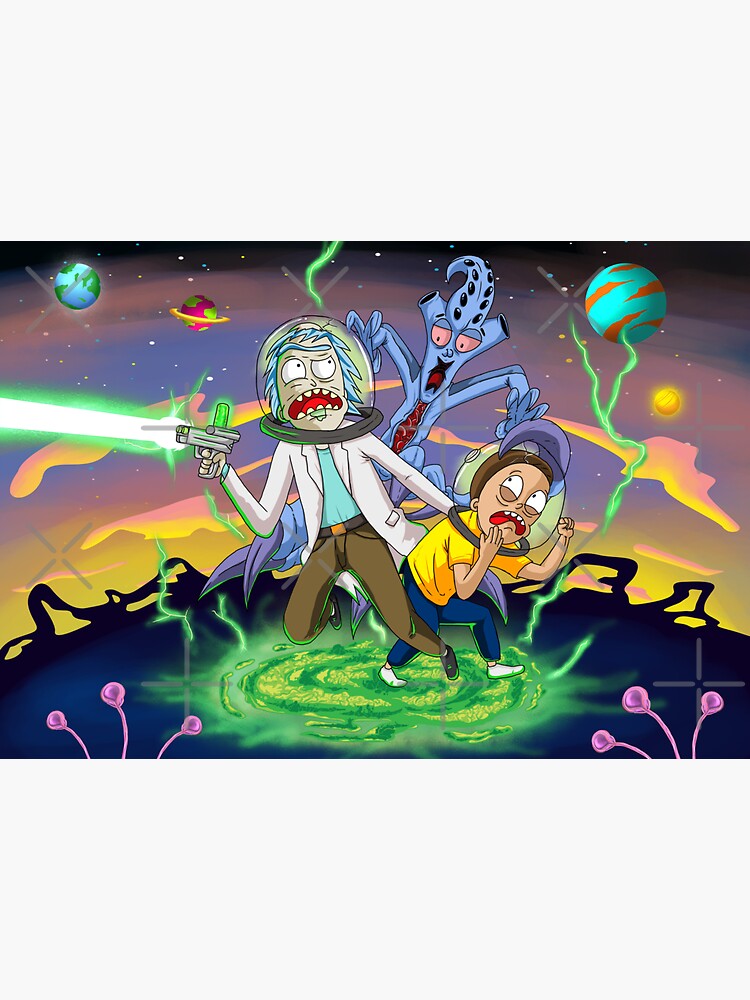 Rick and Morty™ run away from chasing monsters by unfamouzzz