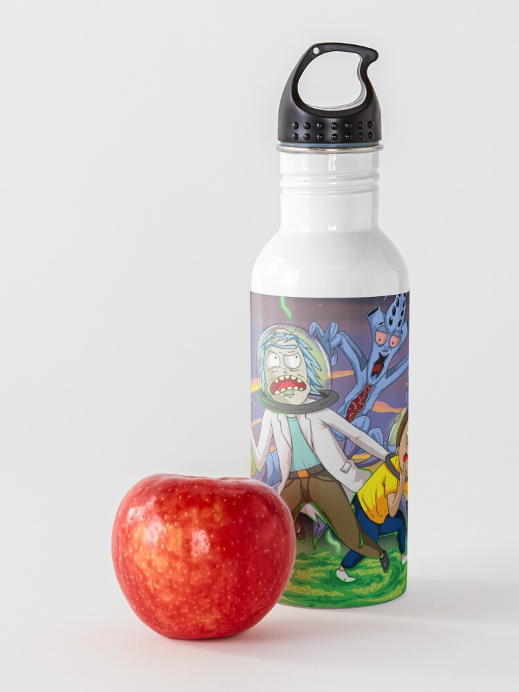 Alternate view of Rick and Morty™ run away from chasing monsters Water Bottle