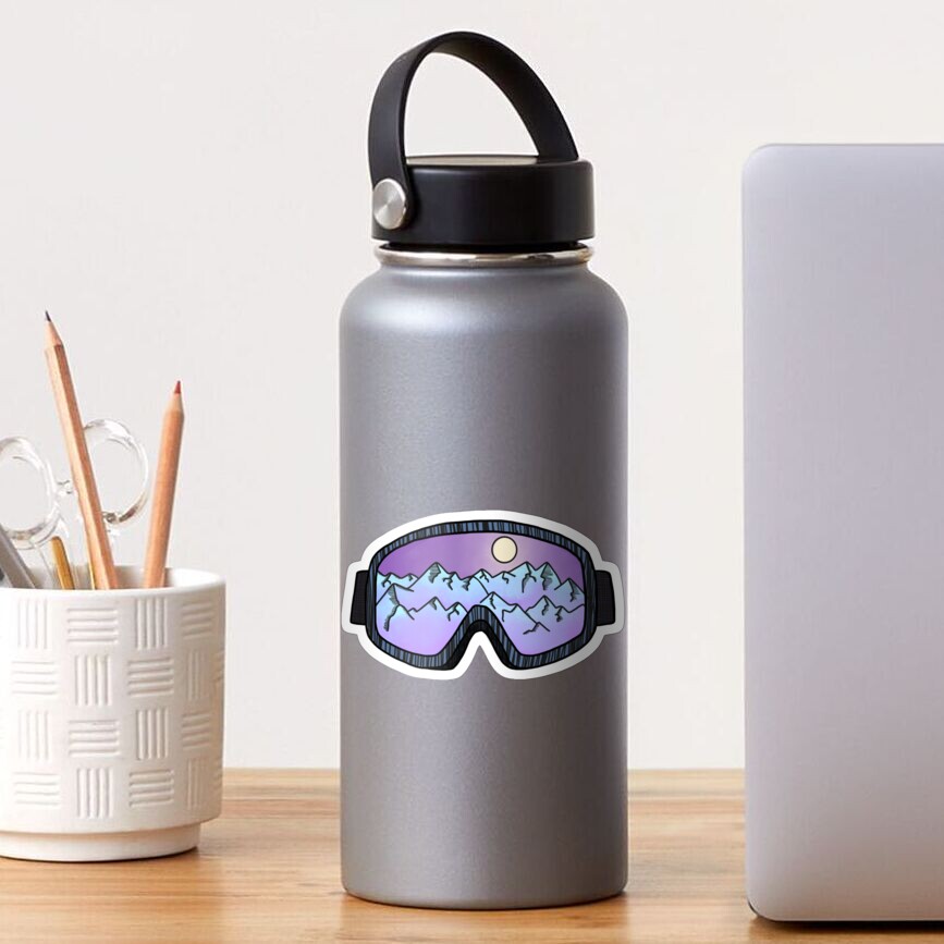 Purple Ski Goggles Sticker