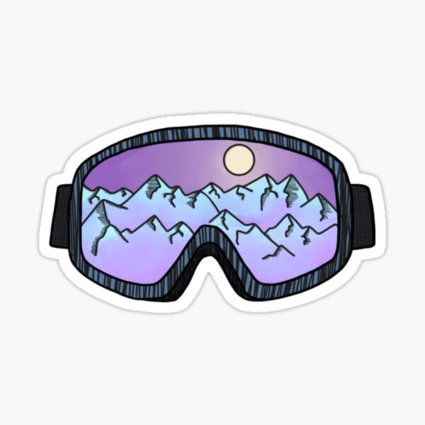 Purple Ski Goggles Sticker