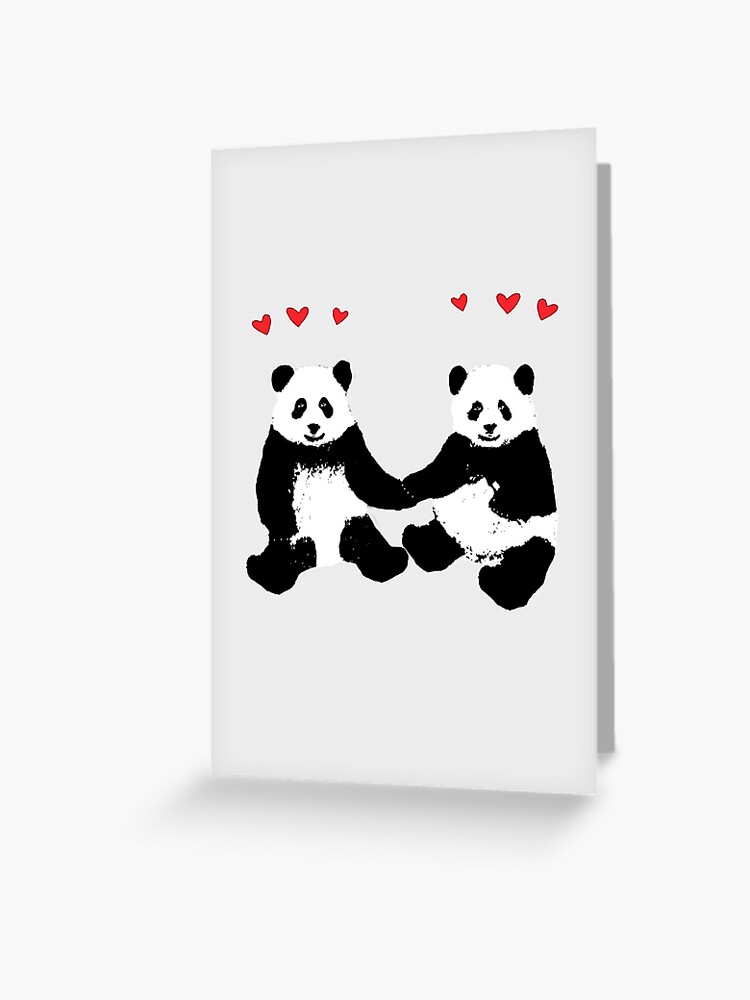 Panda Liebe Grusskarte Von Wanungara Redbubble