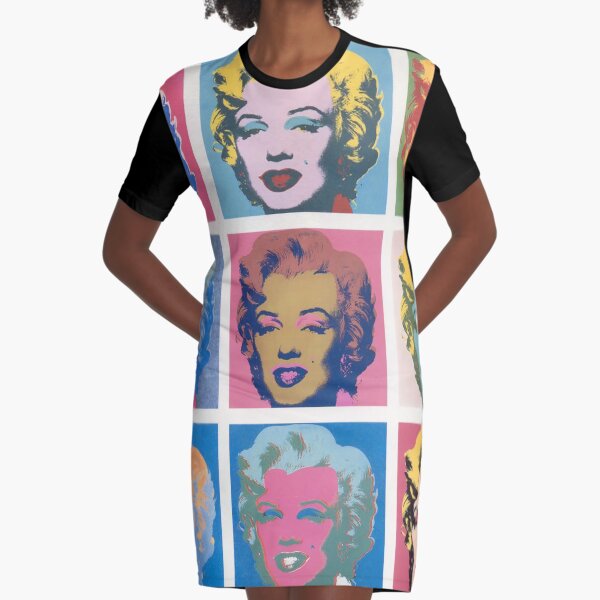Warhol Marilyn Monroe Screenprints Graphic T-Shirt Dress
