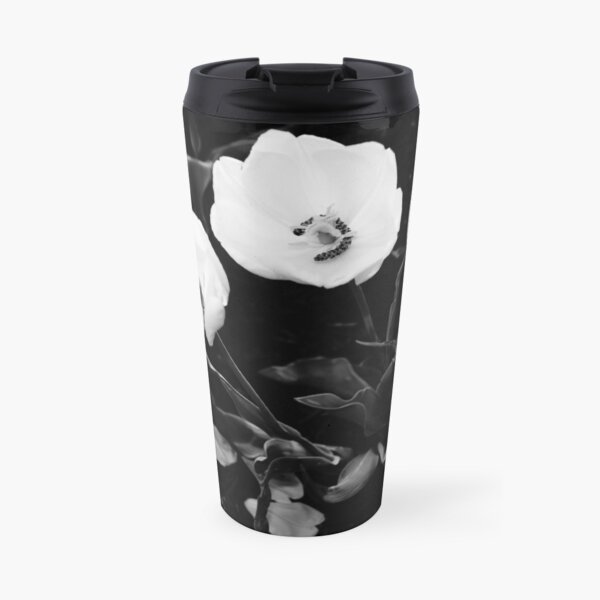 Four Tulips in Monochrome Travel Mug