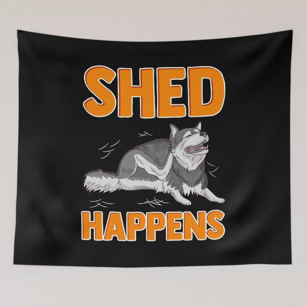Item preview, Cute & Funny Shed Happens Siberian Husky Puppy Pun designed and sold by perfectpresents.