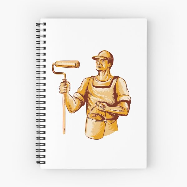 Item preview, House Painter Holding Paint Roller Etching designed and sold by patrimonio.