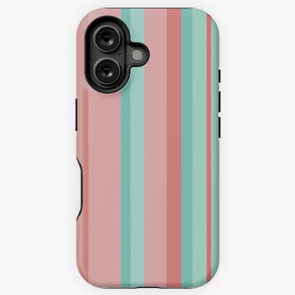 Item preview, Candy Stripes in Aqua and Coral Pink. Minimalist Color Block Design in Cheerful Colours designed and sold by kierkegaard.