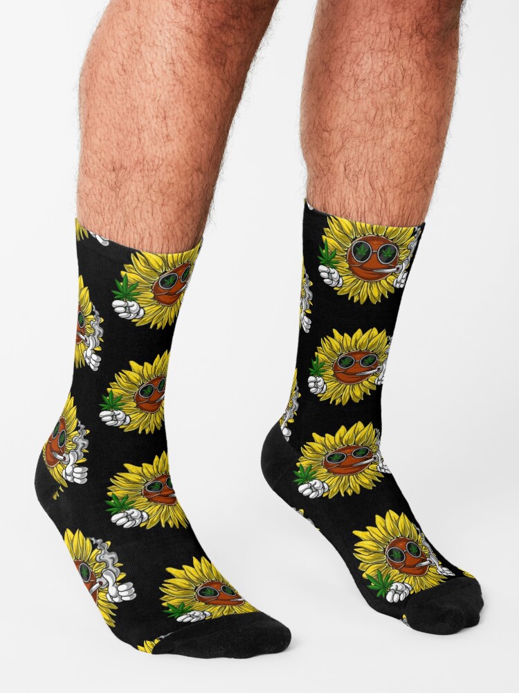 Disover Sunflower Hippie Stoner | Socks