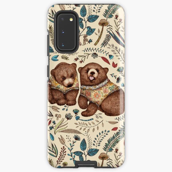 Whimsical Bear Pair with Fantasy Flora Samsung Galaxy Tough Case