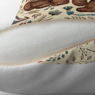 Alternate view of Whimsical Bear Pair with Fantasy Flora Floor Pillow