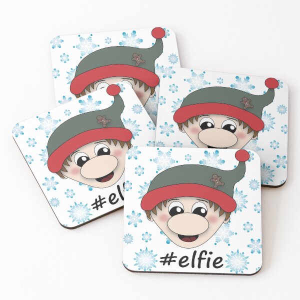 Item preview, #elfie Boy Elf Snowflakes Christmas Selfie Pun designed and sold by DesignsofWhimsy.