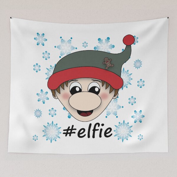Item preview, #elfie Boy Elf Snowflakes Christmas Selfie Pun designed and sold by DesignsofWhimsy.