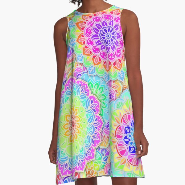 Psychedelic Summer A-Line Dress