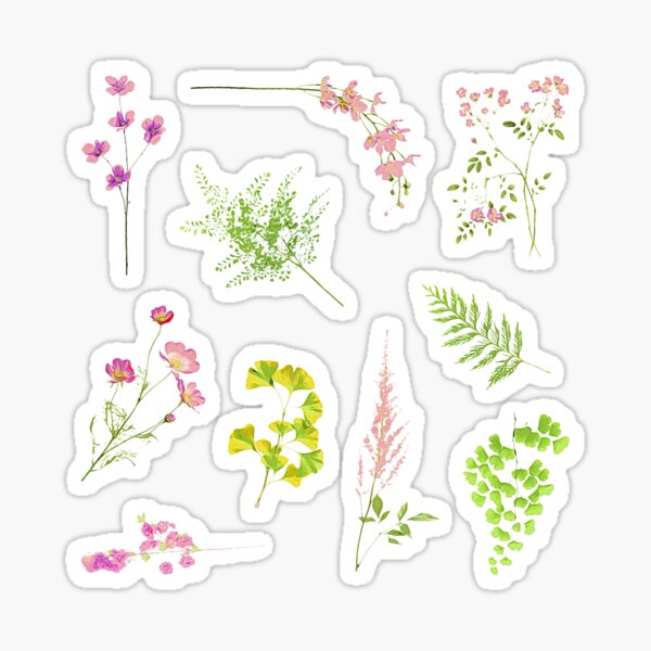 Pink flower Stickers by Mhea, Redbubble